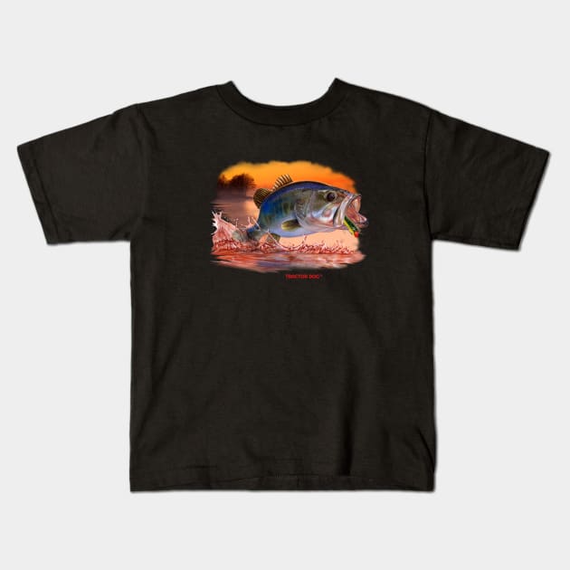 Largemouth Bass Kids T-Shirt by tractordog